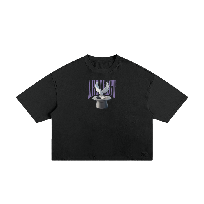 Artifact "Magic Hat" Frayed Cropped Tee